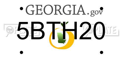 5BTH20 Georgia License Plate