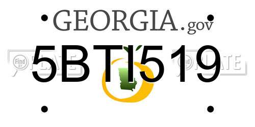 5BTI519 Georgia License Plate