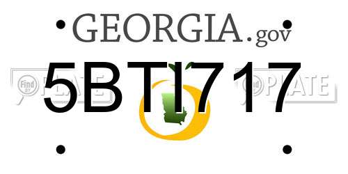 5BTI717 Georgia License Plate