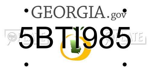 5BTI985 Georgia License Plate
