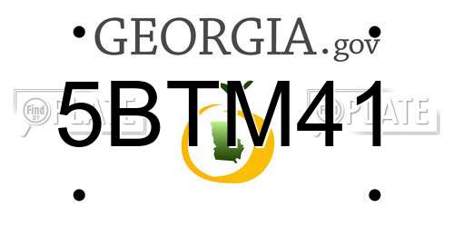 5BTM41 Georgia License Plate