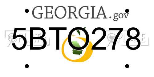 5BTO278 Georgia License Plate