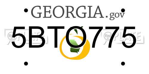 5BTO775 Georgia License Plate