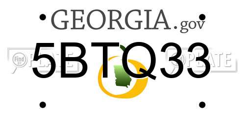 5BTQ33 Georgia License Plate
