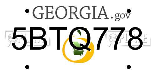 5BTQ778 Georgia License Plate