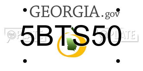 5BTS50 Georgia License Plate
