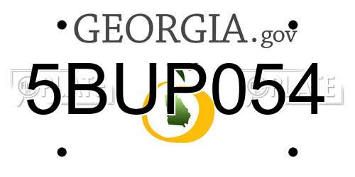 5BUP054 Georgia License Plate