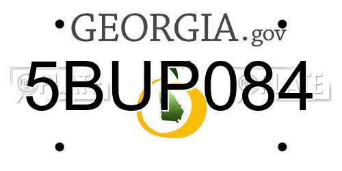 5BUP084 Georgia License Plate