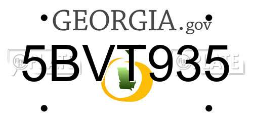 5BVT935 Georgia License Plate