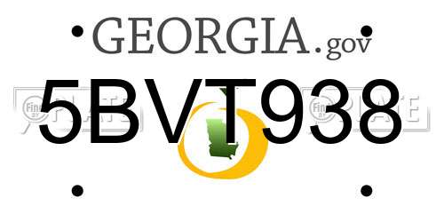 5BVT938 Georgia License Plate