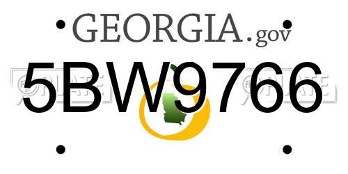 5BW9766 Georgia License Plate