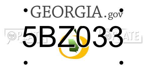 5BZ033 Georgia License Plate