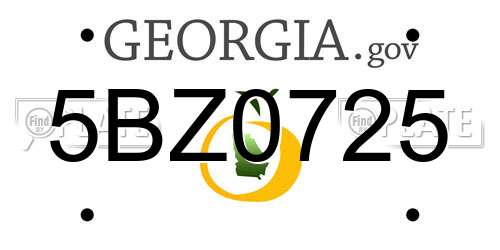 5BZ0725 Georgia License Plate