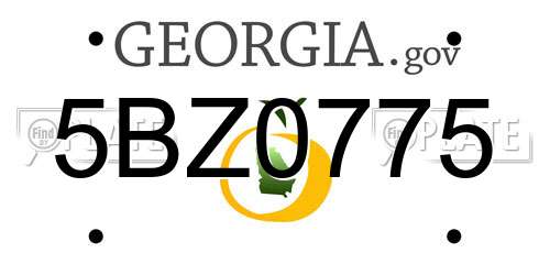 5BZ0775 Georgia License Plate