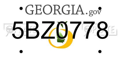 5BZ0778 Georgia License Plate