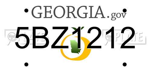 5BZ1212 Georgia License Plate