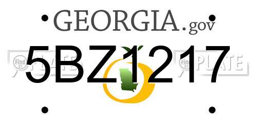 5BZ1217 Georgia License Plate