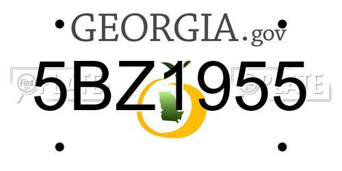 5BZ1955 Georgia License Plate