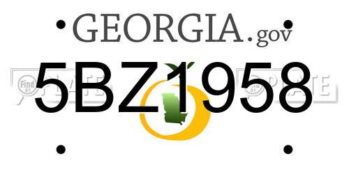 5BZ1958 Georgia License Plate