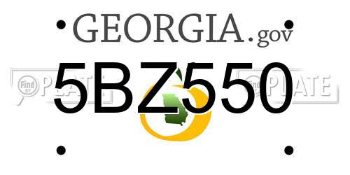 5BZ550 Georgia License Plate