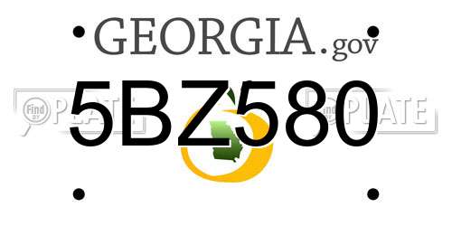 5BZ580 Georgia License Plate