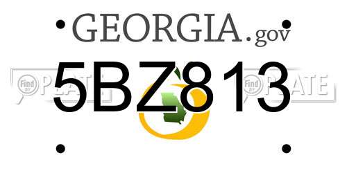 5BZ813 Georgia License Plate