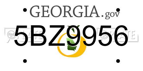 5BZ9956 Georgia License Plate