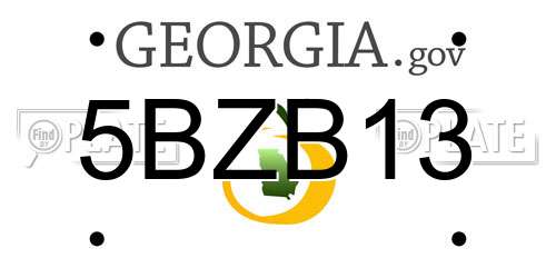 5BZB13 Georgia License Plate