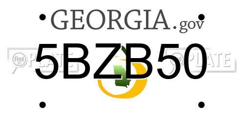 5BZB50 Georgia License Plate