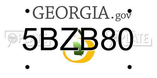 5BZB80 Georgia License Plate