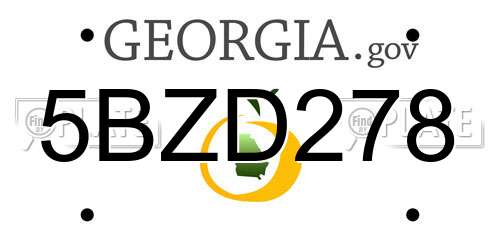 5BZD278 Georgia License Plate