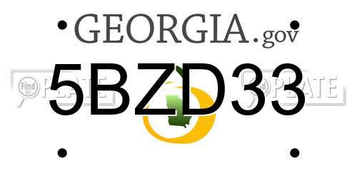 5BZD33 Georgia License Plate