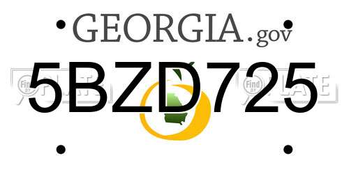 5BZD725 Georgia License Plate