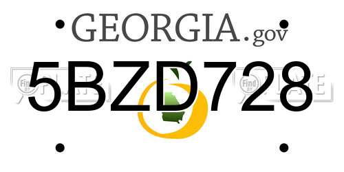 5BZD728 Georgia License Plate