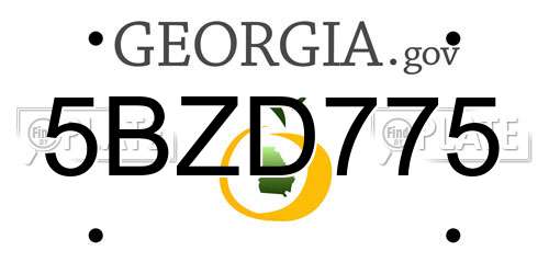 5BZD775 Georgia License Plate