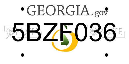 5BZF036 Georgia License Plate