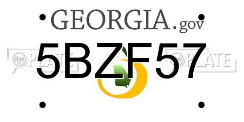 5BZF57 Georgia License Plate