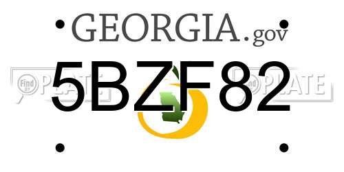 5BZF82 Georgia License Plate