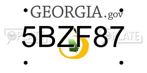 5BZF87 Georgia License Plate