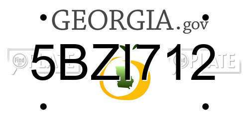 5BZI712 Georgia License Plate