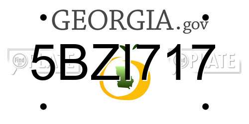 5BZI717 Georgia License Plate
