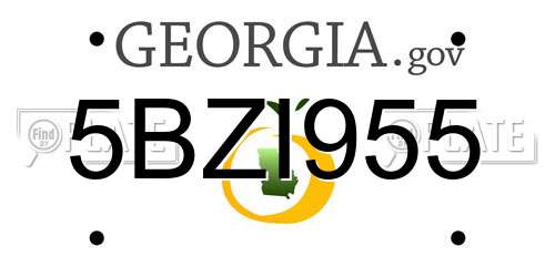 5BZI955 Georgia License Plate