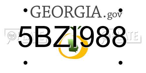 5BZI988 Georgia License Plate
