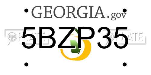 5BZP35 Georgia License Plate