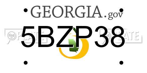 5BZP38 Georgia License Plate