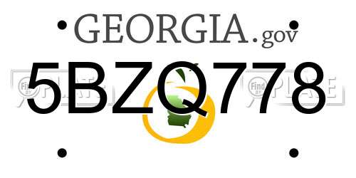 5BZQ778 Georgia License Plate