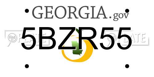 5BZR55 Georgia License Plate