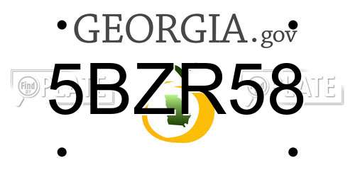 5BZR58 Georgia License Plate