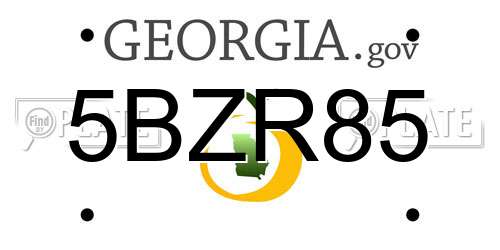 5BZR85 Georgia License Plate