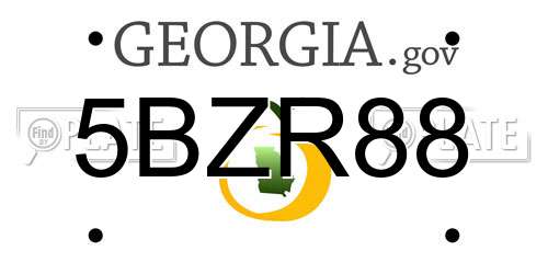 5BZR88 Georgia License Plate